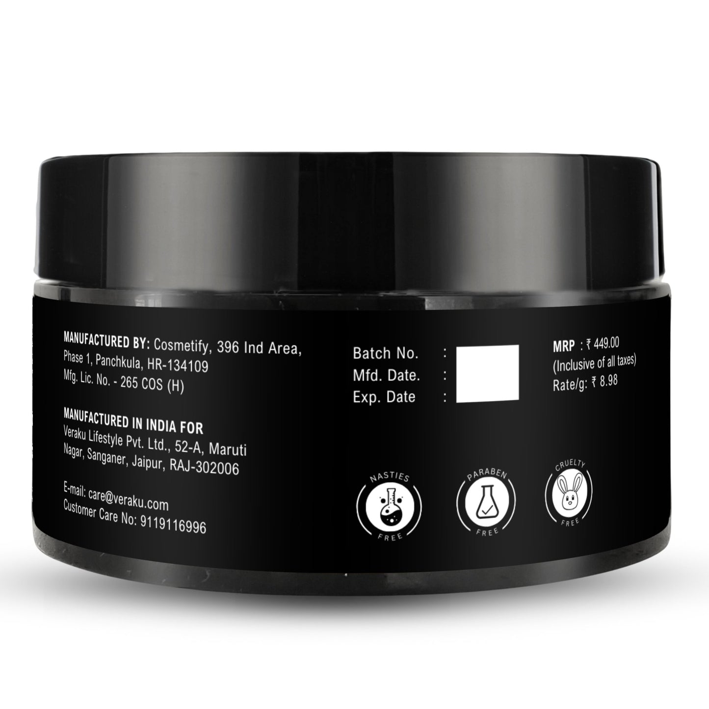 Charcoal Face Mask | 50 GM - Veraku