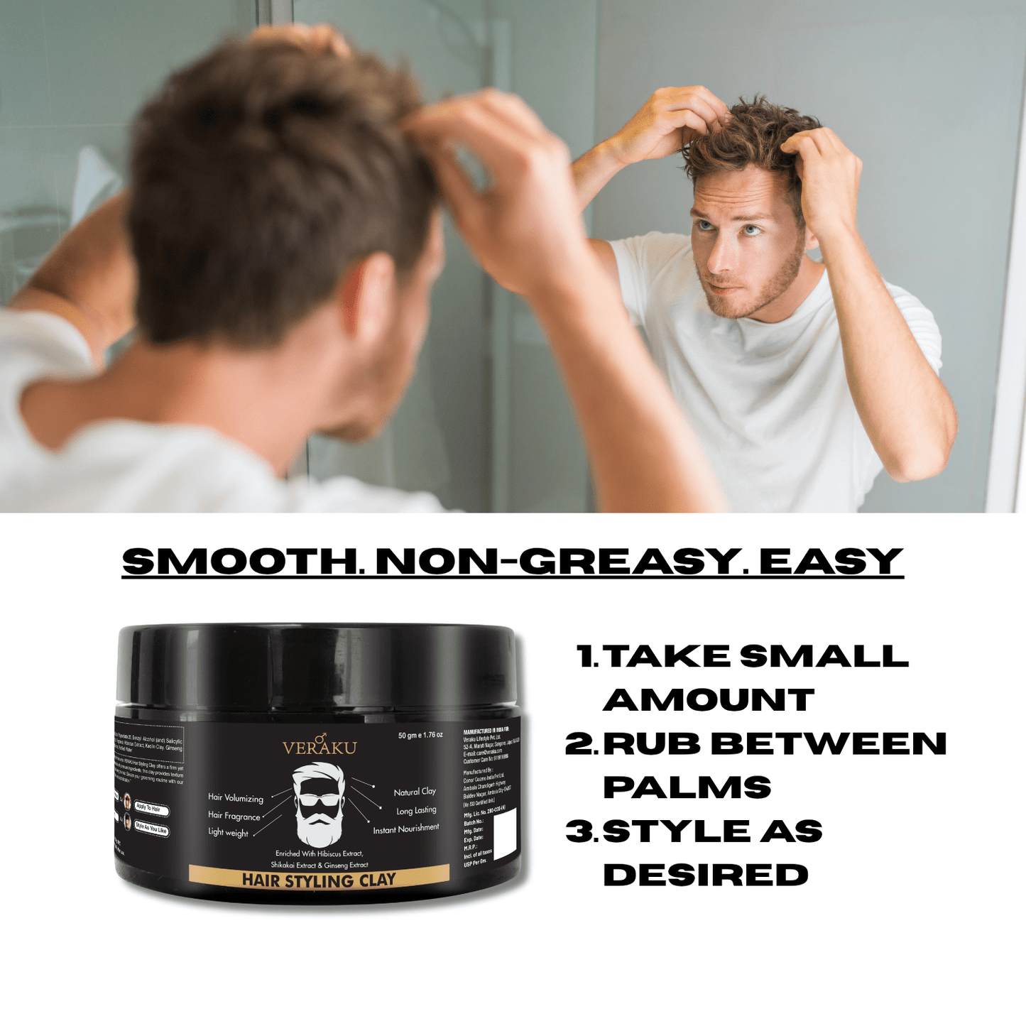 Hair Styling Clay | 50 gm - Veraku